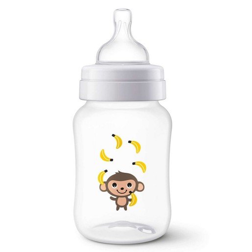 Avent Anti-colic Μπιμπερό Κατά των Κολικών Πολυπροπυλένιο Θηλή Αργής Ροής 1m+ Μαϊμού 260ml Scf821/11