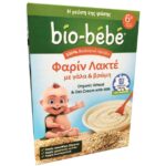 Bio-Bebe Φαρίν Λακτέ με Γάλα και Βρώμη 6m+ Βιολογικής Καλλιέργειας 200gr