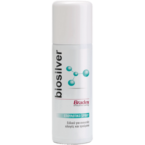 Bradex Biosilver Powder Spray Επουλωτικό Spray Ειδικό για Ανοιχτές Πληγές & Τραύματα 125ml