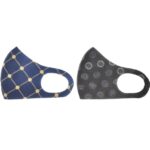 TiLi Fashion Face Mask Μάσκα Ενηλίκων Πολλαπλών Χρήσεων Μαύρο – Σκούρο Μπλέ Σχέδιο 2 Τεμάχια