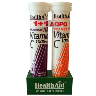 Πακέτο Προσφοράς Vit C 1000mg Blackcurrant 20eff.tabs + Δώρο Vit C Orange 1000mg 20eff - Health Aid