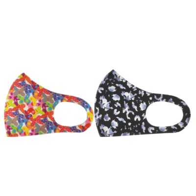 TiLi Fashion Face Mask Μάσκα Ενηλίκων Πολλαπλών Χρήσεων Μαύρο - Κόκκινο Σχέδιο 2 Τεμάχια