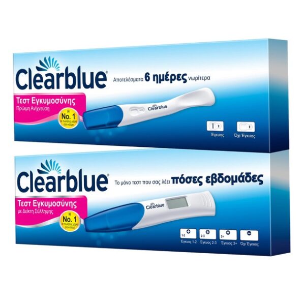 Clearblue Πακέτο Προσφοράς Μονό Τεστ Εγκυμοσύνης Πρώιμης Ανίχνευσης & Ψηφιακό Μονό Τεστ Εγκυμοσύνης