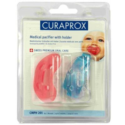Curaprox CMPH 201 Medical Pacifiere With Holder Ιατρική Πιπίλα με Λουράκι από 0 Έως 7 Μηνών 1 τεμάχιο