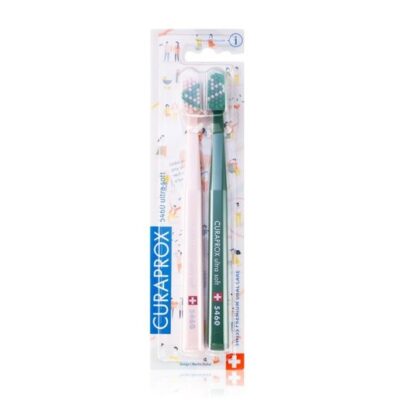 Curaprox Love Edition 5460 Ultra Soft Οδοντόβουρτσα με Πολύ Απαλές & Ανθεκτικές Ίνες 2 Τεμάχια