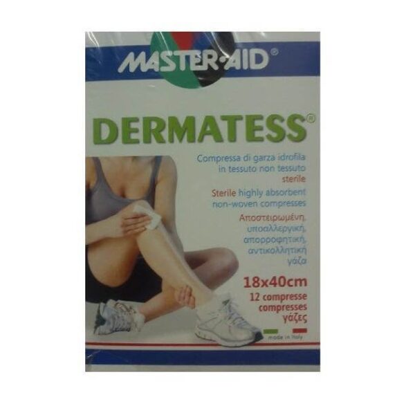 Master Aid Dermatess Αντικολλητικές Γάζες 18x40 12τεμ.