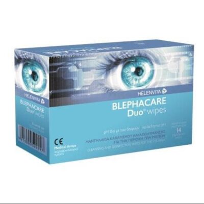 Helenvita Blephacare Duo Wipes Μαντηλάκια Καθαρισμού και Απολύμανσης για την Περιοχή των Ματιών 14τμχ