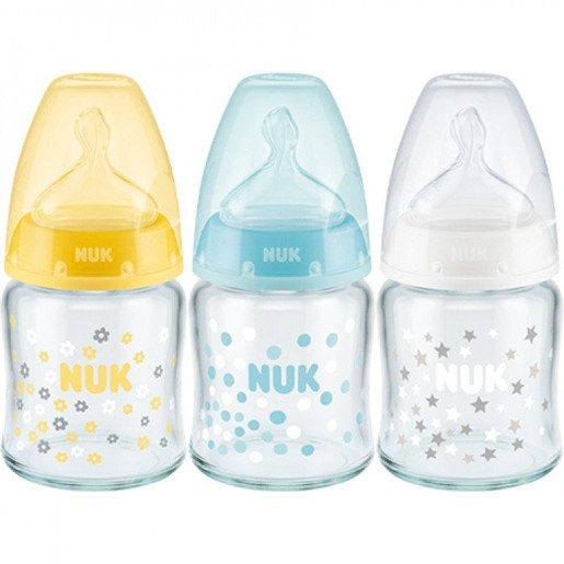 Nuk First Choice+ Plus Μπιμπερό Γυάλινο Θηλή Σιλικόνης 120ml
