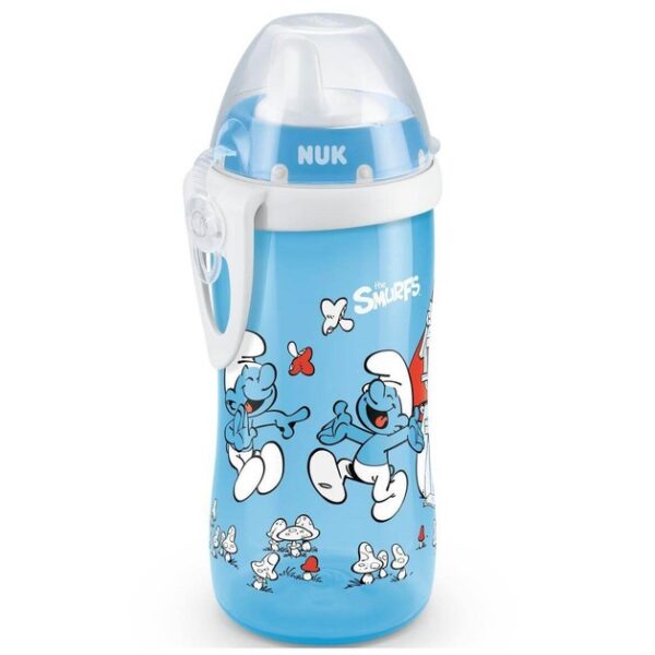 Nuk Smurfs Flexi Cup Παγουράκι Πολυπροπυλενίου με Μαλακό Καλαμάκι Σιλικόνης 24m+ 300ml