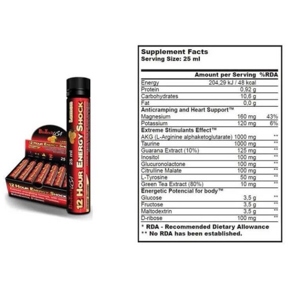 Biotech Usa 12-Hour Energy Shock 20x25ml amps