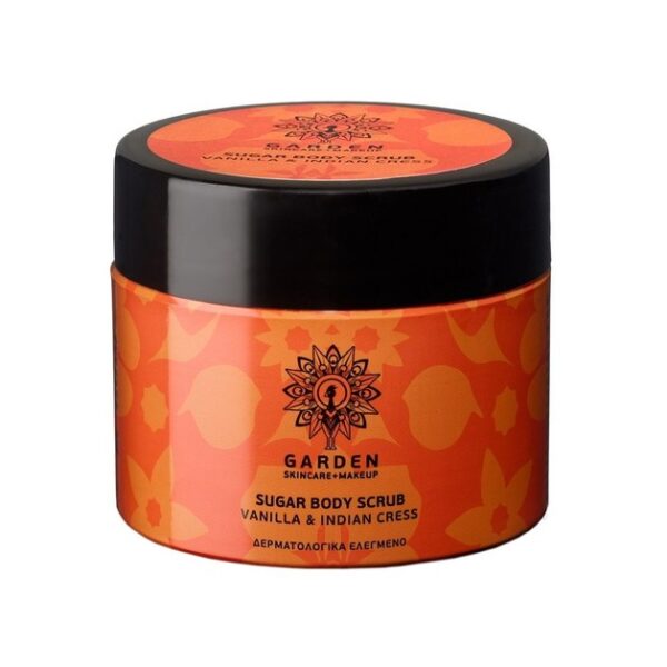 Garden of Panthenols Sugar Body Scrub Vanilla & Indian Cress Απολεπιστικό Σώματος με Κόκκους Φυσικών Κρυστάλλων Ζάχαρης 200ml