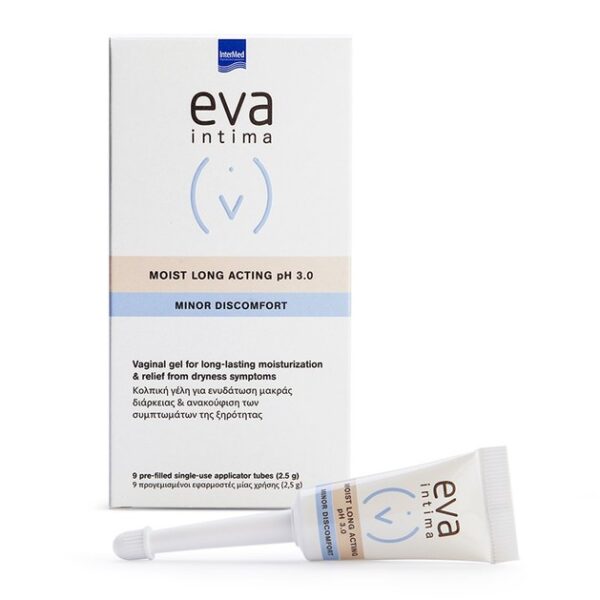 Intermed Eva Intima Moist Log Acting pH 3.0 Υγραντική Κολπική Γέλη 9 Κολπικοί Εφαρμοστές 2