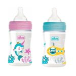 Chicco Well Being Πλαστικό Μπιμπερό με Θηλή Σιλικόνης 0m+ 150ml