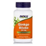 Now Foods Ginkgo Biloba 60mg Συμπλήρωμα Διατροφής για Καλή Λειτουργία του Εγκεφάλου & Ενίσχυση Μνήμης 60 VegCaps