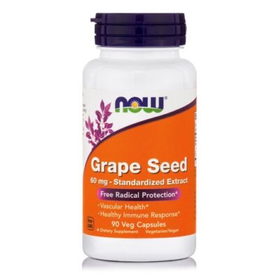 Now Foods Grape Seed 60mg Συμπλήρωμα Διατροφής για την Ενίσχυση της Μικροκυκλοφοριακής Υγείας 90 VegCaps