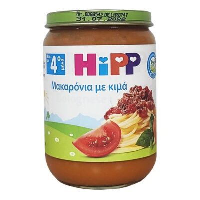 Μακαρόνια Με Κιμά Βιολογικής Παραγωγής Μετά Τον 4ο Μήνα 190gr
