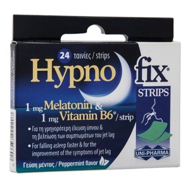 Uni-Pharma Hypno Fix Strips Συμπλήρωμα Διατροφής με Μελατονίνη