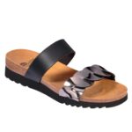 Scholl Shoes Jada Black/Pewter Γυναικεία Ανατομικά Παπούτσια Χαρίζουν Σωστή Στάση & Φυσικό Χωρίς Πόνο Βάδισμα 1 Ζευγάρι