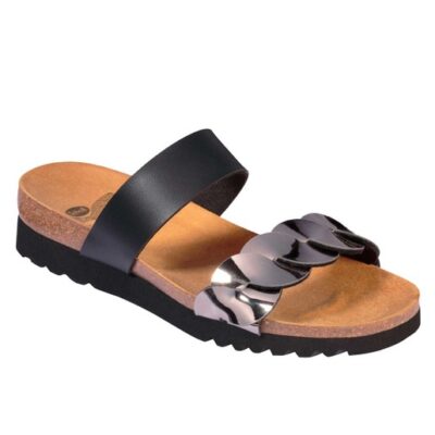 Scholl Shoes Jada Black/Pewter Γυναικεία Ανατομικά Παπούτσια Χαρίζουν Σωστή Στάση & Φυσικό Χωρίς Πόνο Βάδισμα 1 Ζευγάρι