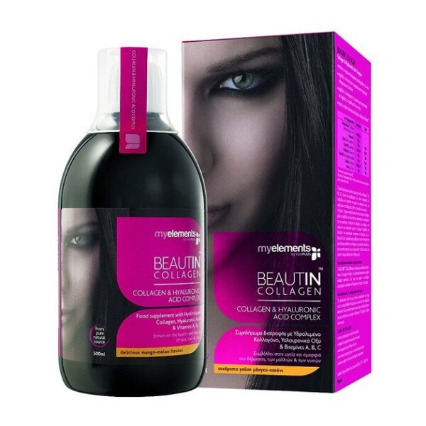MyElements Beautin Collagen Υδρολυμένο Πόσιμο Κολλαγόνο Με Υαλουρονικό Οξύ Και Βιταμίνες A
