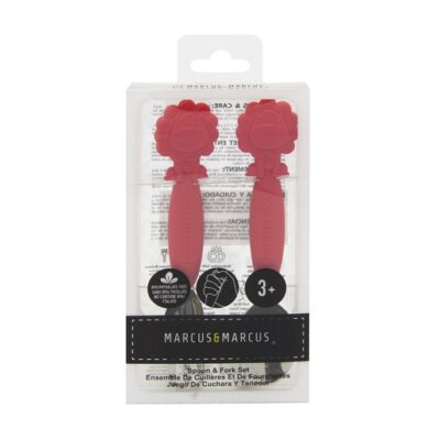 Marcus & Marcus Spoon & Fork Set 3m+ Βρεφικό Σετ Κουτάλι & Πιρούνι Σιλικόνης 2 Τεμάχια