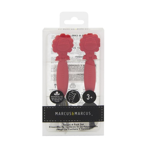 Marcus & Marcus Spoon & Fork Set 3m+ Βρεφικό Σετ Κουτάλι & Πιρούνι Σιλικόνης 2 Τεμάχια