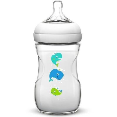 Avent Natural Μπιμπερό Πολυπροπυλενίου Με Θηλή Σιλικόνης Αργής Ροής 1Μ+ 260ml SCF627/25