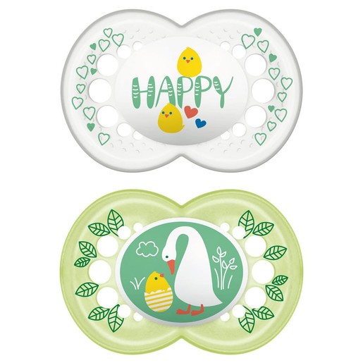 Mam Hello Spring Ορθοδοντική Πιπίλα Σιλικόνης Κωδ 153S από 6 Έως 16 Μηνών 2 Τεμάχια