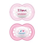 Mam I Love Mummy & Daddy Ορθοδοντική Πιπίλα Σιλικόνης Κωδ 170S από 6 Έως 16 Μηνών 2 Τεμάχια