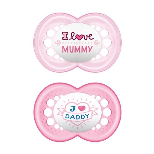 Mam I Love Mummy & Daddy Ορθοδοντική Πιπίλα Σιλικόνης Κωδ 170S από 6 Έως 16 Μηνών 2 Τεμάχια