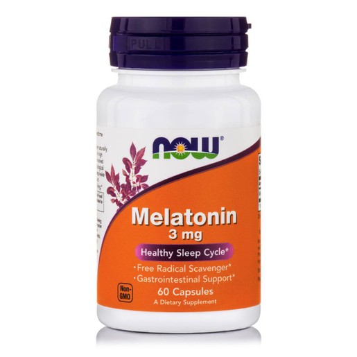 Now Foods Melatonin 3mg Συμπλήρωμα Διατροφής Μελατονίνης για την Αντιμετώπιση της Αϋπνίας & τις Διαταραχές του Ύπνου 60 Caps