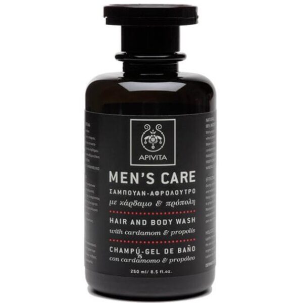 Apivita Mens Care Hair & Body Wash With Cardamom & Propolis 250ml