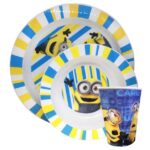 Stor Minions Πλαστικό Σετ Φαγητού 3 Τεμάχια