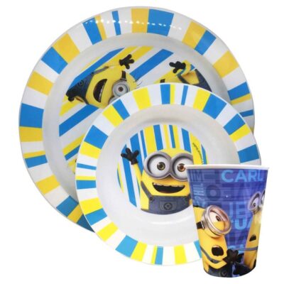 Stor Minions Πλαστικό Σετ Φαγητού 3 Τεμάχια