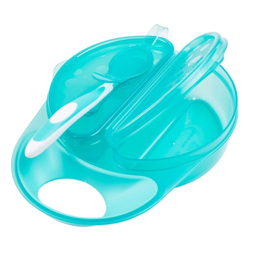 Dr. Brown's Travel Fresh Bowl & Spoon Σετ Μπωλ Φαγητού με Καπάκι & Διαχωριστικό & Κουταλάκι Μαλακό 4m+ TF010