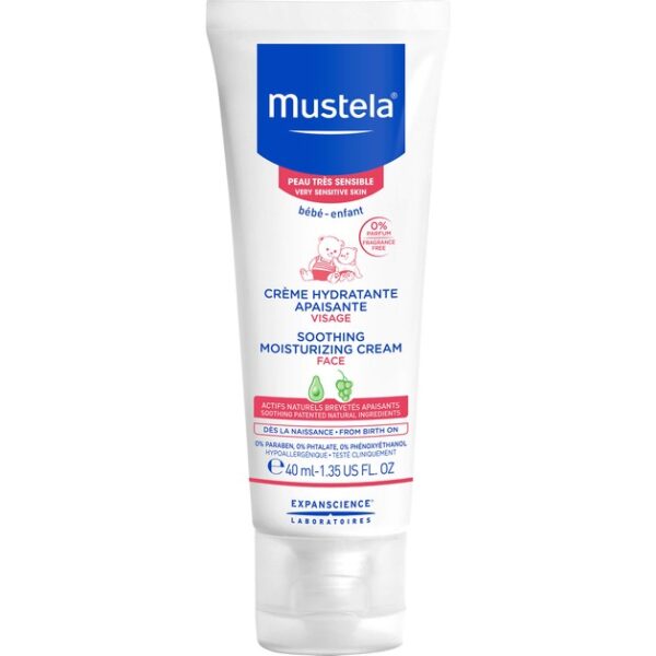 Mustela Soothing Moisturizing Face Cream Βρεφική Καταπραϋντική Ενυδατική Κρέμα Προσώπου για Πολύ Ευαίσθητες Επιδερμίδες 40ml