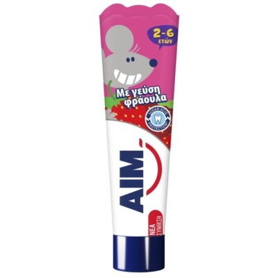 Aim Kids Παιδική Οδοντόκρεμα Ειδική για τα Ευαίσθητα Δόντια του Παιδιού με Γεύση Φράουλα 2-6 Ετών 50ml