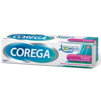Corega 3D Hold Super Στερεωτική Κρέμα Οδοντοστοιχιών Βοηθά στη Συγκράτηση της Οδοντοστοιχίας για Μέχρι και 12 Ώρες 40gr