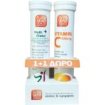 Nutralead Πακέτο Προσφοράς Multi+Dietal Συμπλήρωμα Διατροφής Τόνωσης του Οργανισμού 20Effer.tabs & Vitamin C 550mg 20Effer.tabs