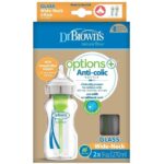 Dr. Brown’s Natural Flow Options+ Γυάλινο Μπιμπερό Με Φαρδύ Λαιμό 270ml 2τμχ