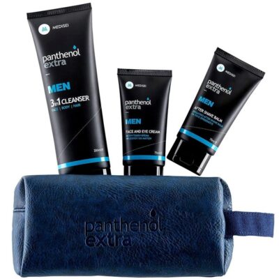 Medisei Panthenol Extra Promo Men Face&Eye Cream 75ml & AfterShave Balm 75ml & 3in1 Cleanser Face Body Hair 200ml & Δώρο Νεσεσερ