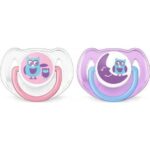 Avent Fashion Πιπίλα Σιλικόνης 6-18m Διαφανές – Μώβ 2 τεμάχια SCF197/22