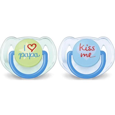Avent Ορθοδοντική Πιπίλα Σιλικόνης 6-18m Χρώμα Boy 2τμχ SCF172/71