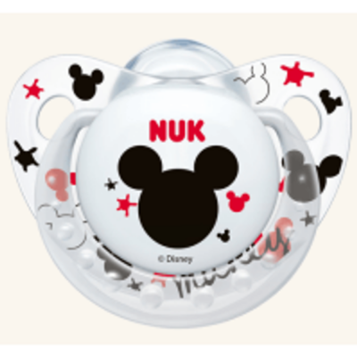 Nuk Trendline Disney Mickey Πιπίλα Σιλικόνης με Κρίκο Λευκή Μεγέθους 1 (0-6 Μηνών) 1τμχ