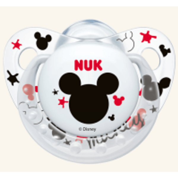 Nuk Trendline Disney Mickey Πιπίλα Σιλικόνης με Κρίκο Λευκή Μεγέθους 1 (0-6 Μηνών) 1τμχ