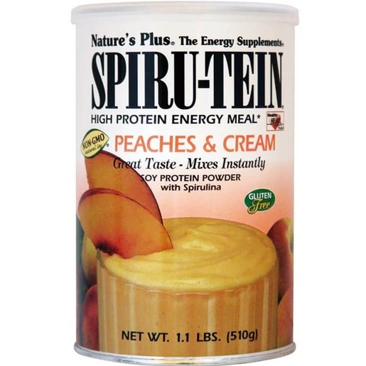 Nature's Plus Spiru-Tein Συμπλήρωμα Διατροφής για Ενέργεια & Καταπολέμηση της Κούρασης με Γεύση Peaches & Cream 510gr