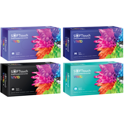 SOFTtouch Nitrile Examination Gloves Vivid Γάντια Νιτριλίου Χωρίς Πούδρα 100τμχ