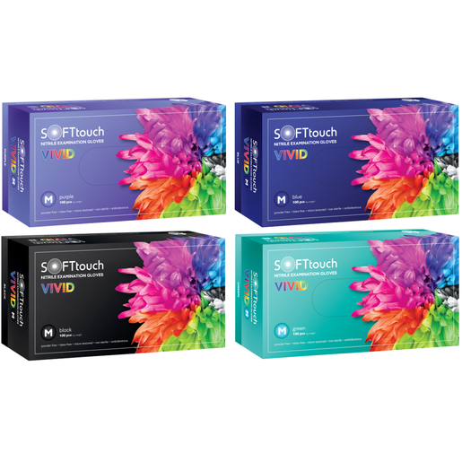 SOFTtouch Nitrile Examination Gloves Vivid Γάντια Νιτριλίου Χωρίς Πούδρα 100τμχ