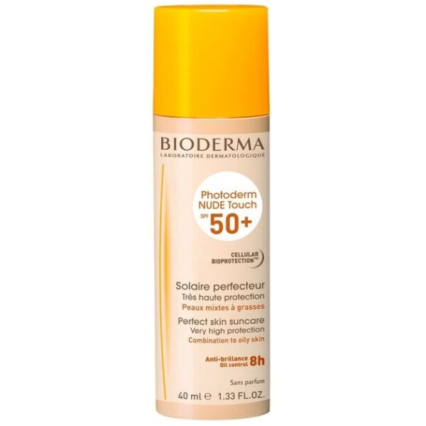 Bioderma Photoderm Nude Touch Natural Color Spf50+ Ανάλαφρη Υφή με Πολύ Υψηλή Αντηλιακή Προστασία για ματ Ομοιόμορφη Κάλυψη 40ml