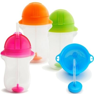 Munchkin Click Lock Tip & Sip Tall Ποτήρι με Καλαμάκι με Βαρίδι 296ml